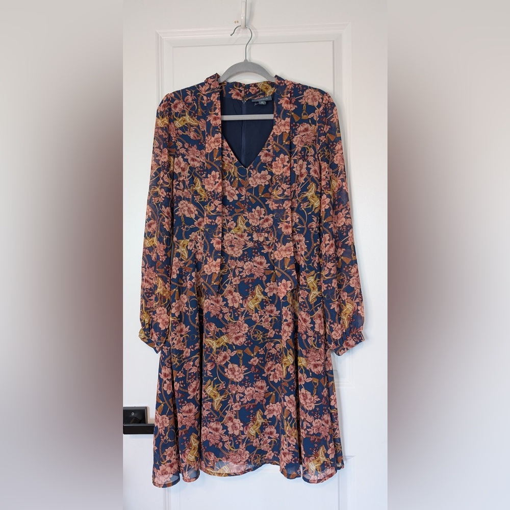 Modcloth Apogee Of Elegance Floral & Horse Print Dress Size 10